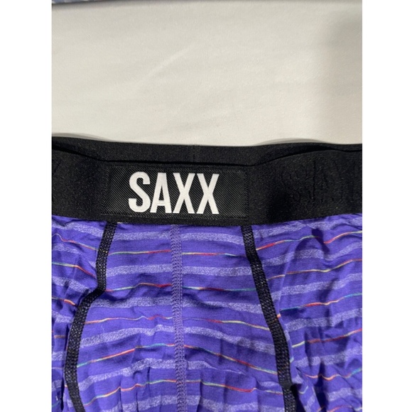 NIB SAXX [ Small ] Vibe Stretch Boxer Briefs in Purple Gradient Stripe‎ - Picture 9 of 14